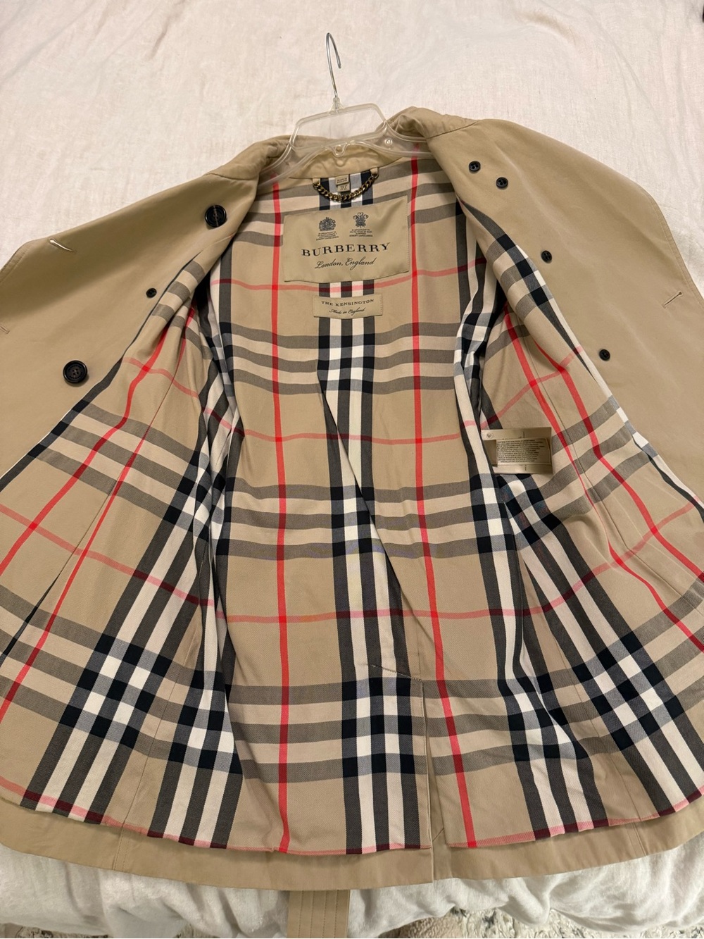 Burberry Khaki Double-Breasted Trench Coat - Picture 4 of 8